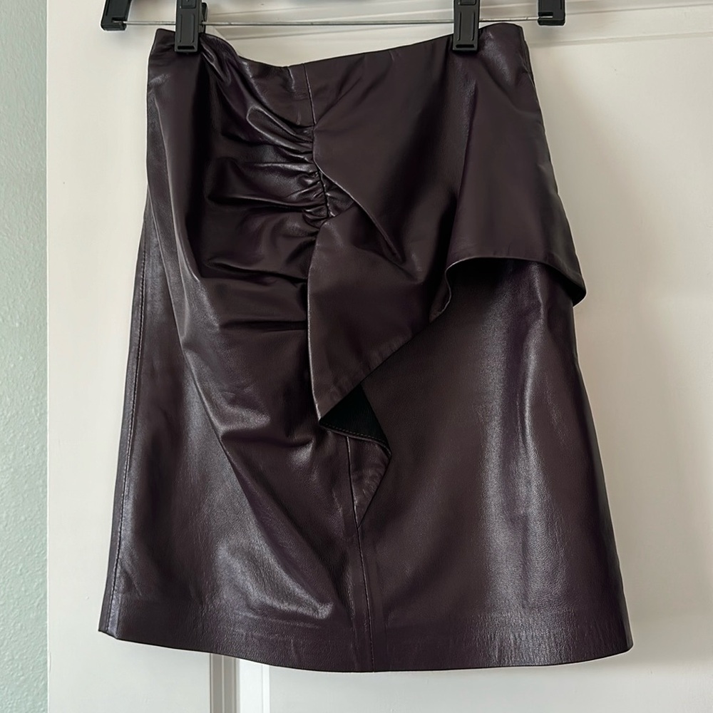 IRO Hita Lamb Leather Mini Skirt Sz 32